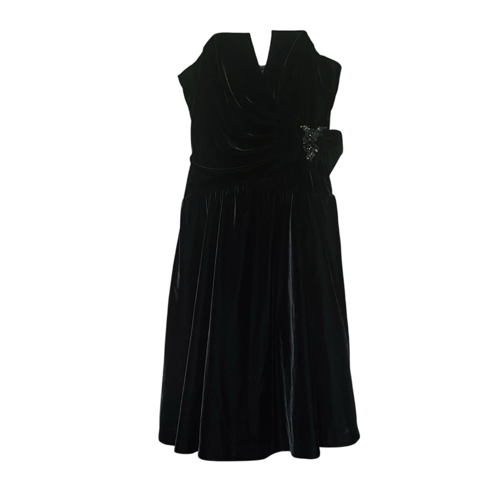 VTG Y2K Dusk Collection by Sheila Yen Velour Dress SZ 10 BLK Whimsygoth Party